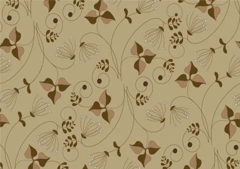 Delicate stalk on a beige background. Stock Illustration