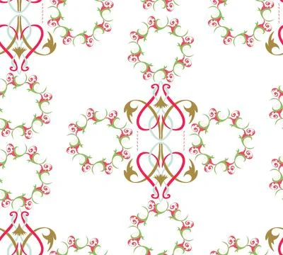 Delicate stylized leaves in a vector seamless pattern. Stock Illustration
