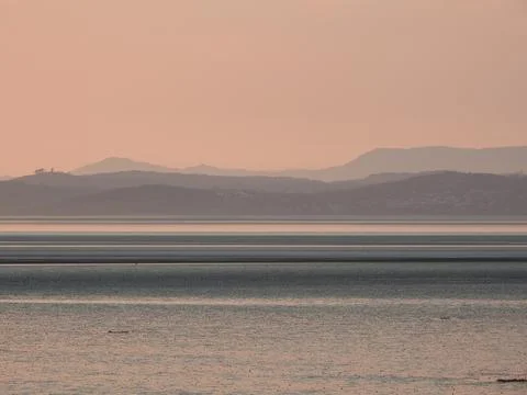 Delicate sunset over Morecambe Bay Stock Photos