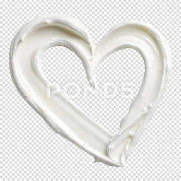 Delicate swirl of white cream formed into perfect heart shape PSD Template