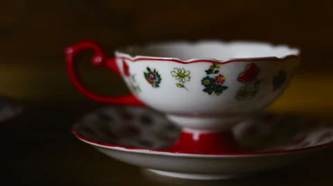 Delicate Tea Cup 스톡 동영상 55159623