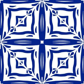 Delicate Tiles (Navy, White) Stock Illustration