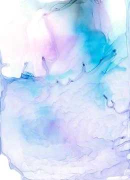 Delicate transparent background with openwork lilac and azure fluffy waves Stock Illustration