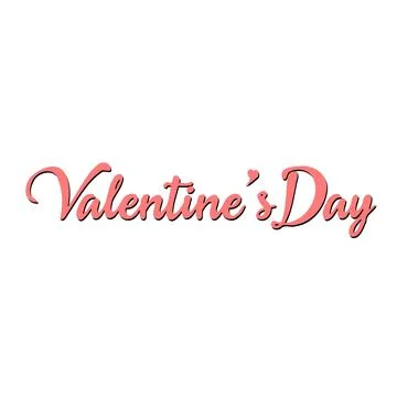 Delicate Valentine's Day Script Typography Design Stock Illustration