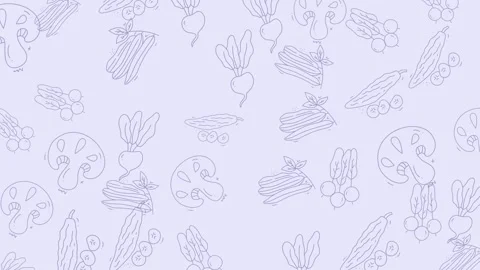 Delicate Vegetable Pattern - A Subtle Culinary Design. Stock Footage 321845327