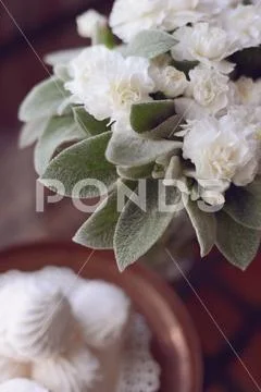Delicate wedding bridal bouquet, floral arrangement of flowers celebrate holiday Stock Photos