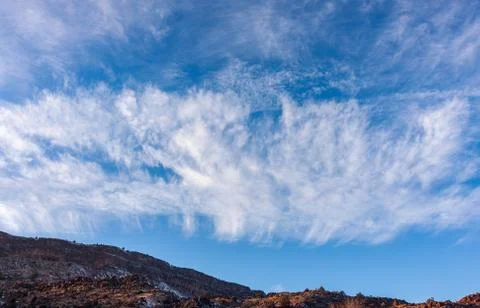 Delicate windblown cirrus clouds over Kodachrome Basin Utah Stock Photos