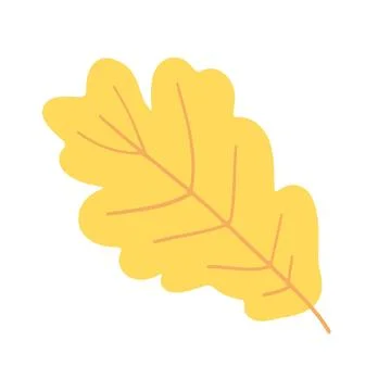 A delicate yellow oak leaf design capturing the essence of fall foliage, ideal Stock Illustration