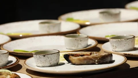 Delicates meal with fish 1 Stockbeeldmateriaal 312929173