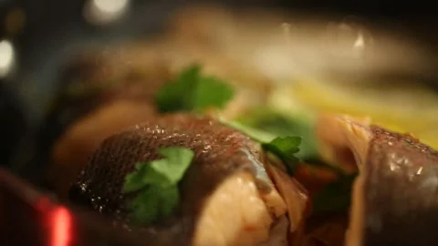 Delicates meal with fish 27 Stock Footage 312929341