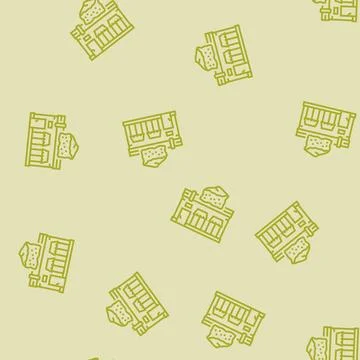 Delicatessen shop line seamless pattern 스톡 일러스트