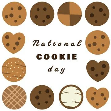 Deliciious cookie flat illustration Stock Illustration