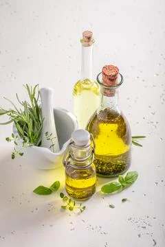 Delicious and healthy oil as a source of healthy fat. Stock Photos