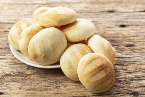 Delicious and nutritious almojabanas or pandebono, a food based on cassava .. Stock Photos
