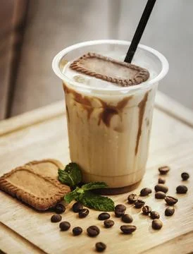 Delicious and refreshing coffee based beverage, ice coffee, cold drink, cof.. Stock Photos