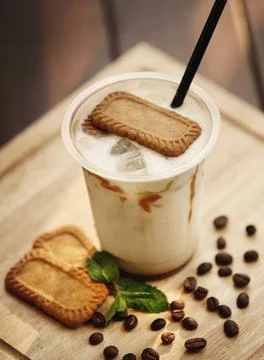 Delicious and refreshing coffee based beverage, ice coffee, cold drink, cof.. Stock Photos