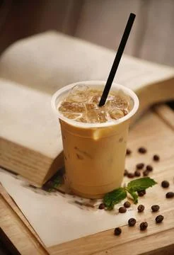 Delicious and refreshing coffee based beverage, ice coffee, cold drink, cof.. Stock Photos