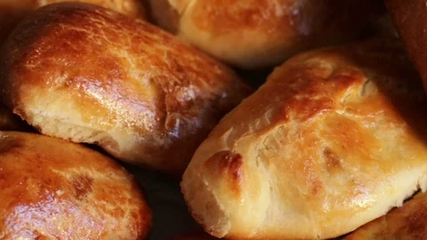 Delicious appetizing bread close-up Stock Footage 103085213