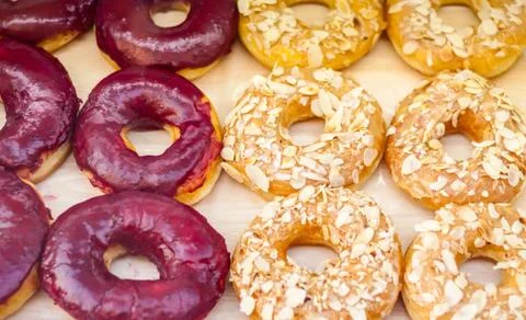 Delicious appetizing donuts. Stock Photos