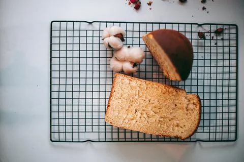 Delicious appetizing fresh baked Easter cakes Stock Photos