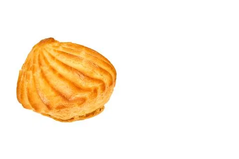 Delicious appetizing profiterole eclair cake on a white background Stock Photos