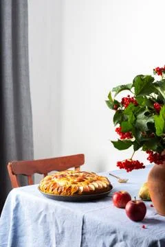 Delicious apple pie on the table Stock Photos