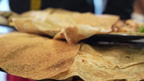 Delicious Arabic Bread Stock Footage 262724635