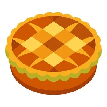 Delicious Autumn Pie Flat Icon Illustration Stock Illustration