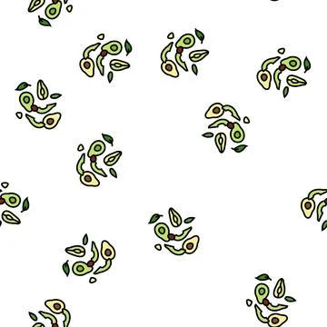 Delicious avocado salad vector seamless pattern Stock Illustration