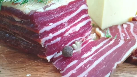 Delicious bacon falls pepper Stock Footage 107038172