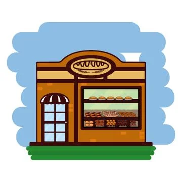 Delicious bakery cartoon Stock Illustration