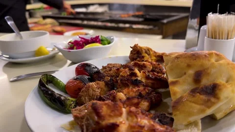 Delicious barbecue BBQ turkish style Stock Video Pond5