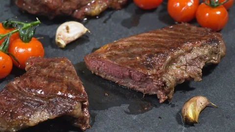 Delicious beef steak Stock Footage 72919037