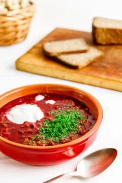 Delicious Beetroot Soup Stock Photos