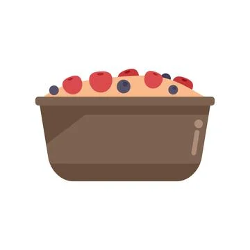 Delicious berry pie baking in brown baking dish 스톡 일러스트