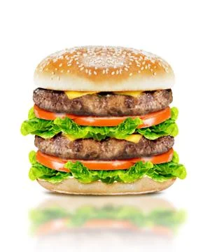 Delicious big burger Stock Photos