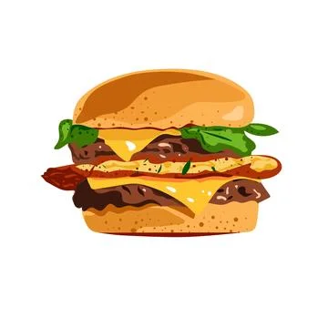 Delicious big cheeseburger Stock Illustration