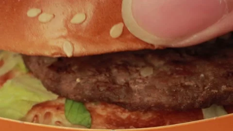 Delicious Big Mac Burger Probe Lens Macro (Multiple Clips Deal) Stock Footage 220940079