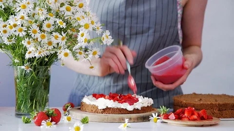 Delicious birthday cake Stock Footage 102932004