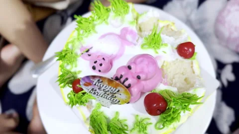 Delicious Birthday Cake Stock Footage 332760057