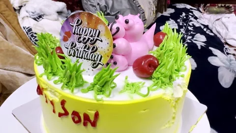 Delicious Birthday Cake 스톡 동영상 332760083