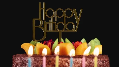 A delicious birthday cake Stock Footage 347013740