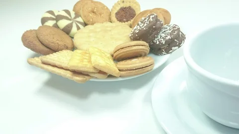Delicious biscuit cookies Stock Footage 89804905