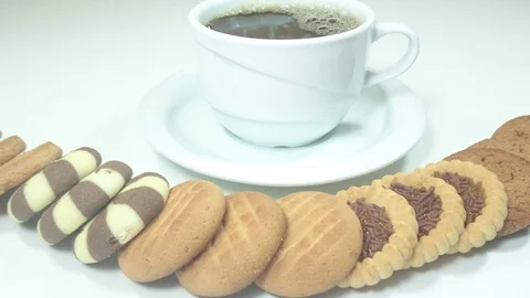 Delicious biscuit cookies Stock Footage 89806742