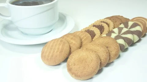 Delicious biscuit cookies Stock Footage 89807064