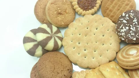 Delicious biscuit cookies Stock Footage 89807637