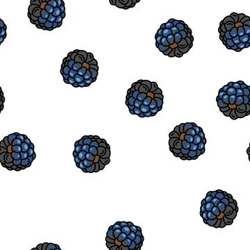 Delicious blackberry vector seamless pattern Illustrazione stock