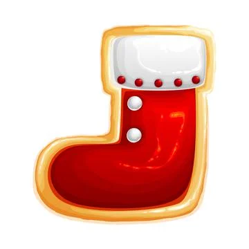 A delicious boot-shaped Christmas cookie Illustrazione stock