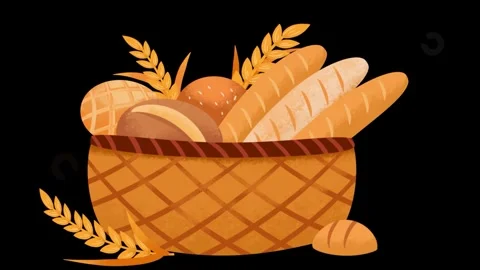 Delicious Bread in brown buscket Stock Footage 260362156