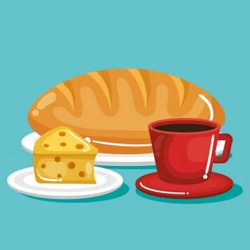 Delicious bread with cheese design 库存插图